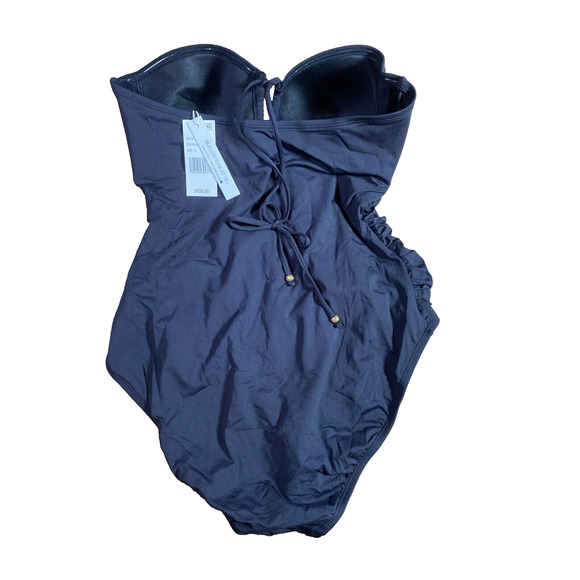 Bleu Rod Beattie Women's Black All Tied Up Bandeau One Piece Swimsuit size 14 - Picture 3 of 5